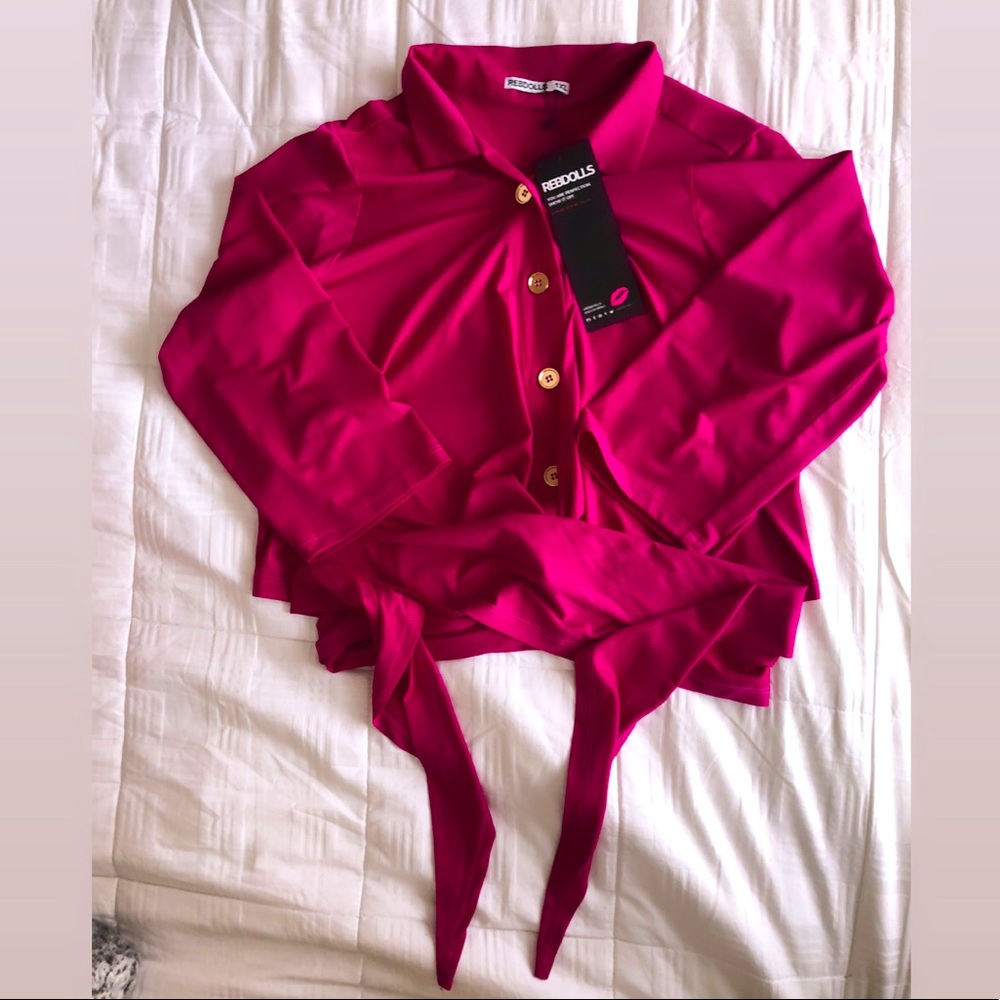 Rebdolls “Into You” Button Down Front Tied CropTop